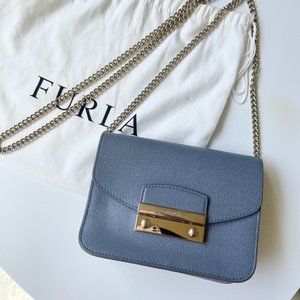 FURLA Julia Mini Crossbody Bag gray blue